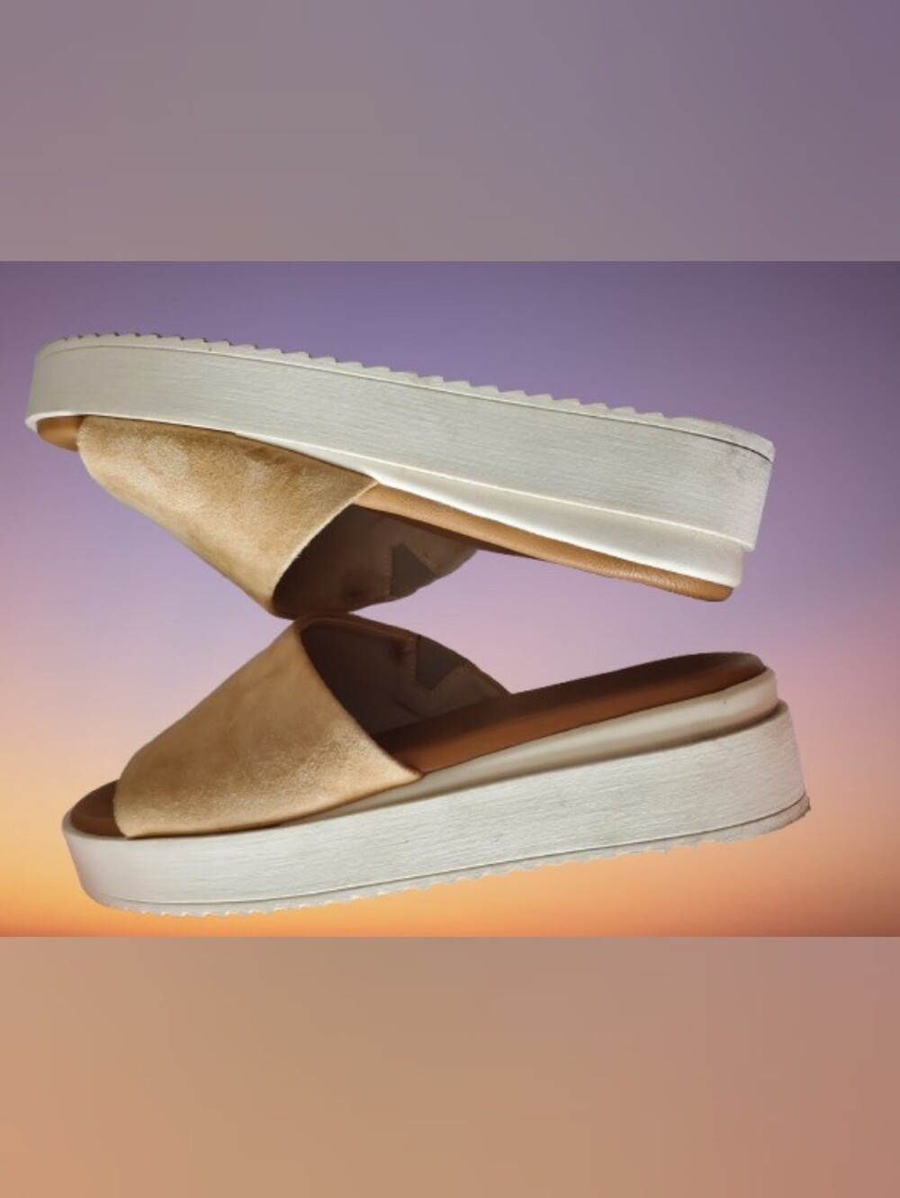 Women's Tan Suede Sandals - Made In Italy